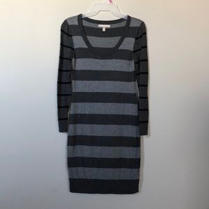 Banana Republic gray striped sweater dress